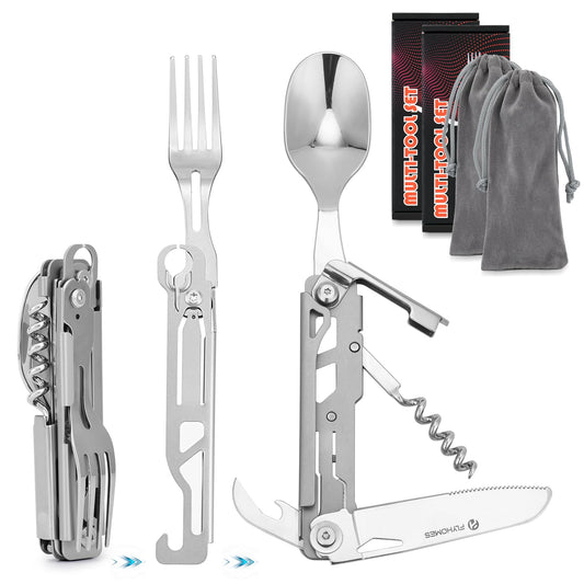 FLYHOMES 6-in-1 Camping Utensil Set