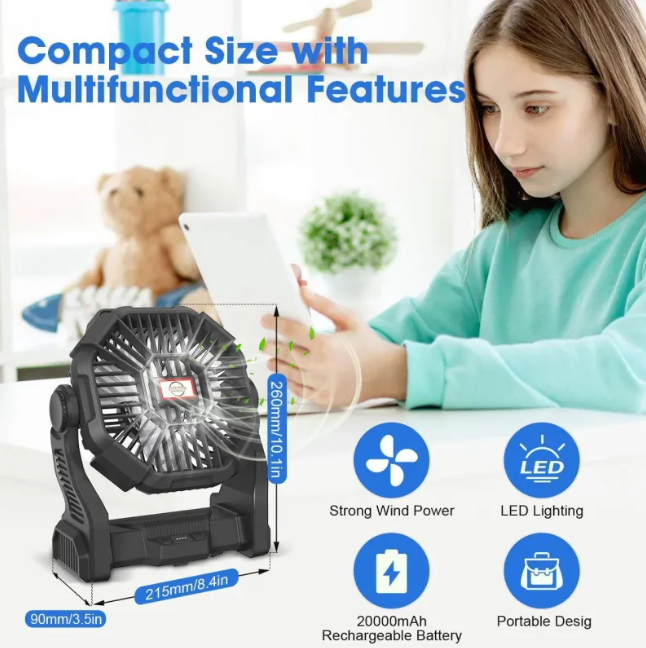Portable Rechargeable Camping Fan
